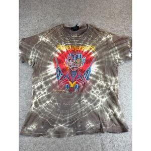 VTG 80s Iron Maiden Somewhere In Time Tie Dye Shirt Mens XL Rock Music Concert